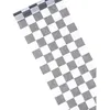 Image de Chemin de table intissé damier 27 cm x 5 m - Noir