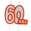 Image de Bougie anniversaire blanc/ROUGE 60 ans