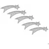 Image de Lot de 5 Etoiles Filantes pailletées 7cm en résine Argent