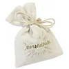Image de 4 SACHETS TOILE JUTE COMMUNION DORÉ