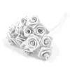 Image de 48 petites roses blanches en tissus. Décoration de mariage.Diamètre: 1.5 cm.