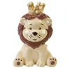 Image de FIGURINE RÉSINE LION COURONNÉ DORÉE 6X4CM