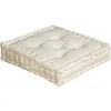 Image de Coussin de sol - EMINZA - Lucas - 50x50 cm - 100% coton - Ecru - Poignée de transport