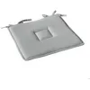 Image de Galette plate unie avec passepoil et nouettes Gris clair 40x40 cm