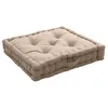 Image de Coussin de sol - Naturel - 50 x 50 x 10 cm - 100% coton - Confortable - Poignée de transport