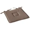 Image de Galette plate unie avec passepoil et nouettes Marron Clair 40x40 cm