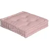 Image de Coussin de sol uni en pur coton Vieux rose 50x50x10 cm