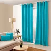 Image de Rideau coloré en pur coton 8 oeillets Turquoise 135x240 cm