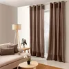 Image de Rideau coloré en pur coton 8 oeillets Taupe 135x240 cm
