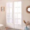 Image de Paire de petits voilages droits finition passe tringle Blanc 70x220 cm