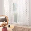 Image de Voilage sablé brodé Pois colorés Rose Boudoir 140x240 cm