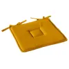 Image de Galette plate unie avec passepoil et nouettes Jaune moutarde 40x40 cm