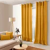 Image de Rideau coloré en pur coton 8 oeillets Jaune moutarde 135x240 cm