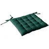 Image de Galette de chaise piquée 16 points en coton et nouettes Vert foncé 38x38 cm