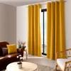 Image de Rideau occultant - OBSKUR - Moutarde - 140 x 240 cm - 8 oeillets - Tissu 100% polyester
