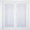 Image de Paire de petits voilages droits sablés avec top à coeurs Gris clair 60x160 cm