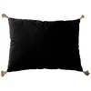 Image de Coussin Déco Uni À Pompons "panama" 50x70cm Noir