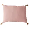 Image de Enjoy Home - Coussin rectangulaire Panama avec 4 pompons en jute - 70 cm x 50 cm - Vieux rose