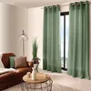 Image de Enjoy Home - Rideau en toile unie Basic à 8 oeillets - 140 x 240 cm - Vert argile