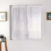 Image de Paire de petits voilages brodés de sphères Gris Galet 60x90 cm
