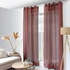 Image de Voilage effet lin 140x240cm Elena - Taille: 140x240cm - Coloris: Bordeaux