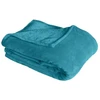 Image de Plaid Polaire Xl Uni "coral Fleece" 180x220cm Bleu Canard