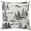 Image de Coussin déhoussable 40 x 40 cm coton recyclé chambray esprit montagne - Taille: 40x40cm - Coloris: Gris anthracite