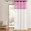 Image de Voilage avec parement à rayures satinées Rose Clair 140x250 cm
