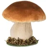 Image de Champignon sur socle bois mousse - Blanc / Brun