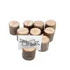 Image de Marque-places en bois - JOUR DE FETE - Lot de 9 - Style champêtre - Bois naturel - Marron - Rondins de bois