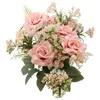 Image de BOUQUET 9 ROSES ARTIFICIELLES 40.5CM VIEUX ROSE