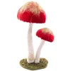 Image de Chaks 12837-02 Deux Champignons fins fairy velours pailletés or sur socle Rouge 25cm