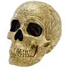 Image de DÉCORATION RÉSINE TÊTE DE MORT BAROQUE 25CM OR