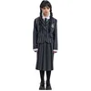 Image de Chaks - Uniforme Scolaire Wednesday Addams Pour Fille, Costume Officiel Wednesday, Tenue 3 Pièces Pour Halloween Et - Taille 152