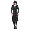 Image de DÉGUISEMENT MERCREDI ROBE ÉCOLIÈRE À MOTIFS FILLE 11/12 ANS Noir