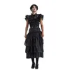 Image de Déguisement femme - CHAKS - Mercredi Addams - Robe de bal noire - Ceinture incluse - Officiel Netflix
