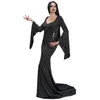 Image de Déguisement Morticia Addams femme   Robe longue noire fluide avec traîne