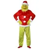 Image de Déguisement adulte - Déguisement Grinch Croque-mitaine Poilu - Taille L - Vert - Ensemble veste pantalon masque