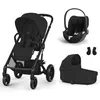 Image de CYBEX - Poussette Trio Balios S Lux + Siège auto Cloud T Comfort + Nacelle Cot S Lux Moon Black