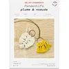Image de Bijoux Macramé - 2 Pendentifs Jaune Et Écru
