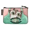 Image de Pochette LES CAKES DE BERTRAND Mini Purse SIAMOIS - Rose Noir Kaki - Nylon coton tissu