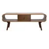 Image de Miliboo - Meuble TV vintage en bois foncé avec rangements L132 cm TAKLA