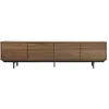 Image de Miliboo - Meuble TV vintage bois foncé noyer et métal noir L200 cm MANNY