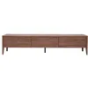 Image de Miliboo - Meuble TV bois foncé noyer 3 tiroirs L180 cm BENJA