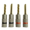 Image de Fiches Banane Enova Hifi Fbab 200 Luxe Lot 4 Métal Plaqué Or