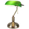 Image de Lampe De Banquier Verte Vintage Fishtec Abat Jour Opaline Bureau Salon