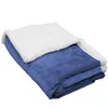 Image de Couverture plaid polaire pour enfant 75 x 100 cm en flanelle et sherpa ultra doux - Bleu - Monsieur Bébé