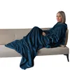 Image de Couverture polaire plaid intégral avec manches et poche - Adulte 210 x 140 cm - Bleu - Vivezen
