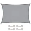 Image de Voile dombrage rectangulaire imperméable et anti-UV - 3 x 5 m - Gris - Linxor