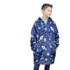 Image de Sweat plaid à capuche couverture pull - Sherpa et flanelle - Enfant - Espace - Vivezen